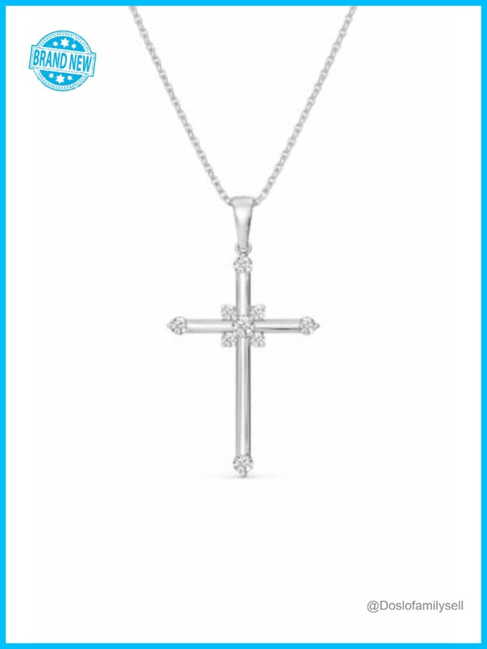 GILDED Itsy Bitsy Lab Grown Diamond 1/4 Cttw Cross Pendant Necklace